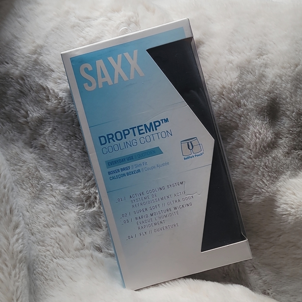 SAXX DROPTEMP cooling cotton Navy boxer brief size Small